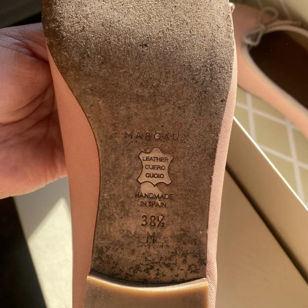 Margaux Pink Ballet Flats with Taupe Trim - Picture 6 of 6